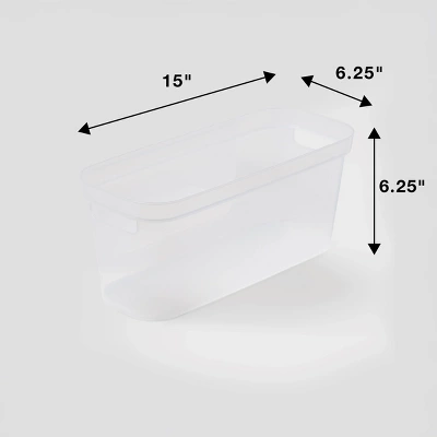 2pk Slim Open Storage Bins Clear - Brightroomâ„¢: Stackable Plastic Utility Tubs, 7.1 Volume, Nesting, Spot Clean - Image 4