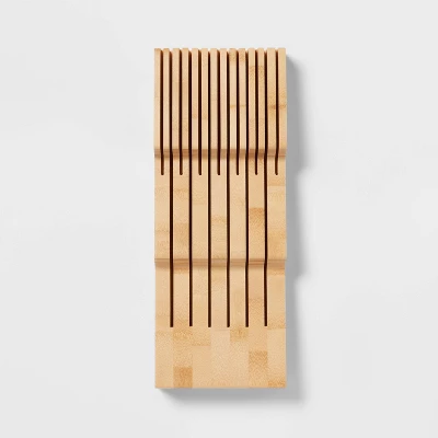 Natural In Drawer Knife Organizer Yellow - Brightroomâ„¢: Knife Storage Drawer Insert, Holder For Kitchen - Image 2