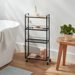 Skinny Bathroom Cart Black - Brightroomâ„¢