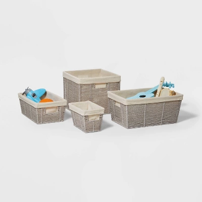 17" X 12" X 8" Large Woven Twisted Paper Rope Tapered Basket Gray - Brightroomâ„¢ - Image 4