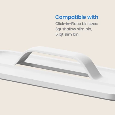 Click In Place Slim Lid With Handle For Plastic Storage Bins Home And Office Organization White- Brightroomâ„¢ - Image 6