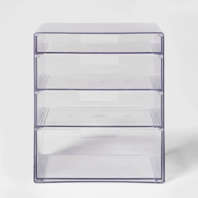 4 Drawer Stackable Countertop Organizer Clear - Brightroomâ„¢ - Image 2