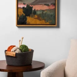 11" Small Coiled Rope Warm Gray Charcoal - Brightroomâ„¢