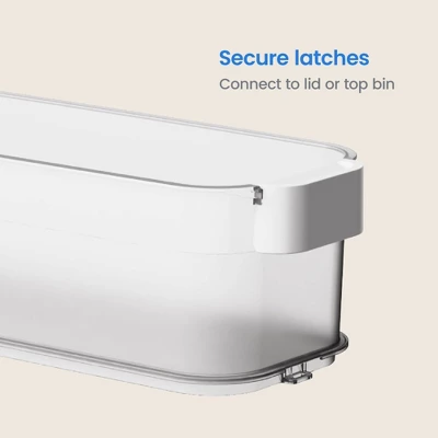 Click In Place 4.5qt Clear Slim Plastic Storage Bin With White Latch For Home And Office Organization - Brightroomâ„¢ - Image 3