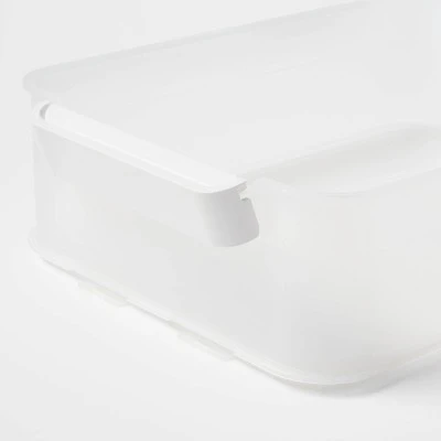 Click In Place 10qt Clear Plastic Storage Bin With White Latch For Home And Office Organization - Brightroom™​ - Image 2