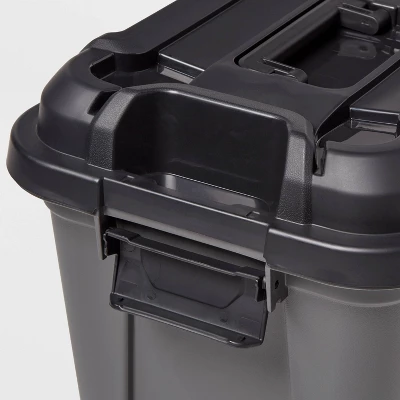 Tool And Hardware Latching Storage Box With Handle - Brightroomâ„¢: Gray Multi-Compartment Tote, 18L Capacity - Image 2