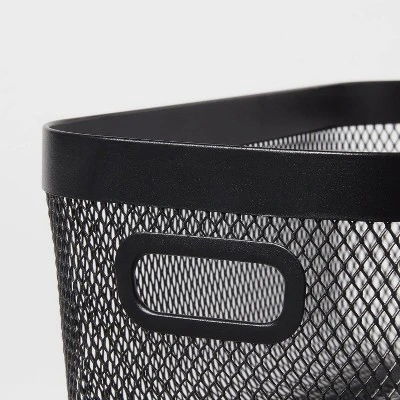 Metal Mesh Media Bin Black - Brightroomâ„¢: Steel Wire Basket With Handles, Rectangular Storage, 12.06" X 6.06" X 4.78" - Image 2