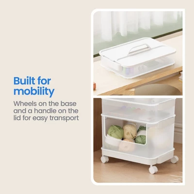 7pc Click In Place Rolling Storage Cart Kit Plastic Storage Home And Office Organization - Brightroom™​ - Image 5