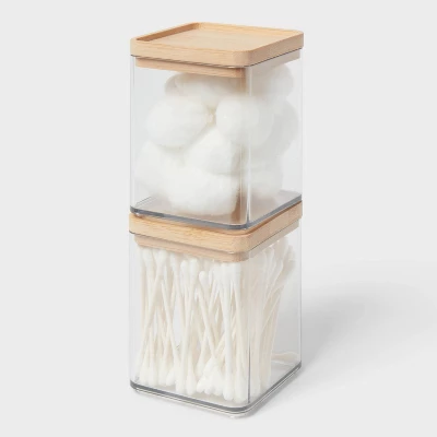 Extra Small Clear Canister With Bamboo Lid 2pk - Brightroomâ„¢ - Image 3