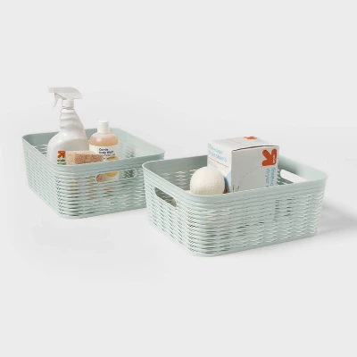2pk Wave Medium Decorative Basket Mint Green - Brightroomâ„¢ - Image 3
