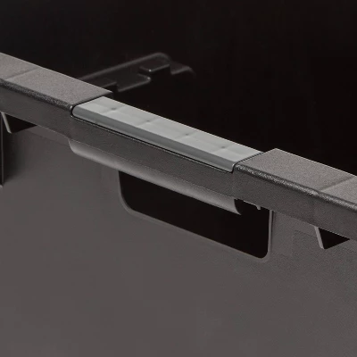 Medium Stackable Storage Bin - Brightroomâ„¢: Black Polypropylene Utility, 9.25 Volume, 22.79x15.98x8.39, Universal Storage - Image 2