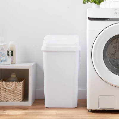 13gal Swing Top Waste Basket White - Brightroomâ„¢