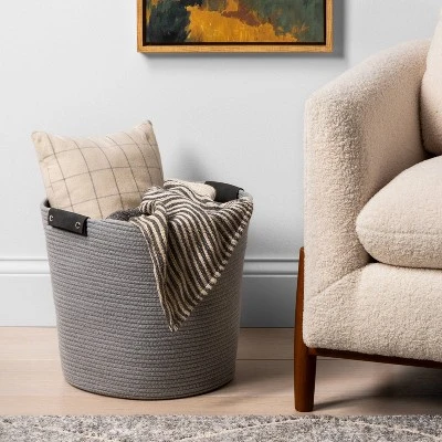 17'' Coiled Rope Tapered Basket Gray - Brightroomâ„¢