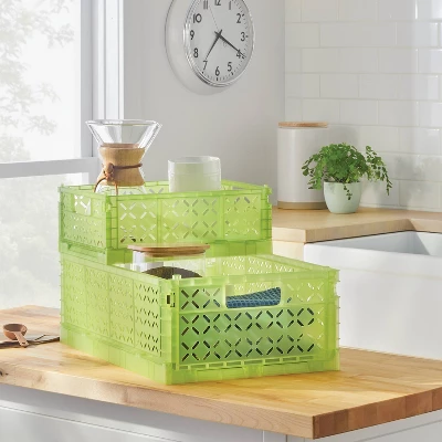 Foldable Crate Large Green - Brightroomâ„¢