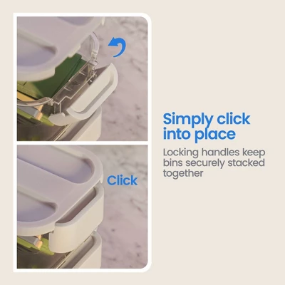 7pc Click In Place Rolling Storage Cart Kit Plastic Storage Home And Office Organization - Brightroom™​ - Image 4