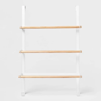 Over The Door Tiered Towel Rack With Wood - Brightroomâ„¢ - Image 4