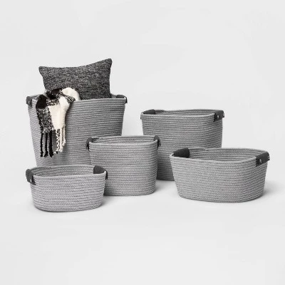 17'' Coiled Rope Tapered Basket Gray - Brightroomâ„¢ - Image 3