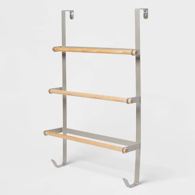 Over The Door Tiered Towel Rack With Wood - Brightroomâ„¢ - Image 2