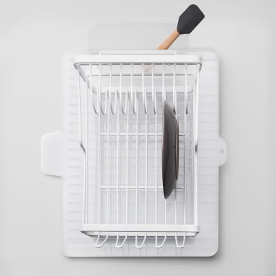 Dish Drying Rack Drainboard Clear - Brightroomâ„¢: Freestanding Plastic Dish Drainer & Strainer, 18"x15.8"