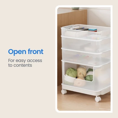 Click In Place 20.7qt Clear Open Front Plastic Storage Bin For Home And Office Organization White Latch - Brightroomâ„¢ - Image 6