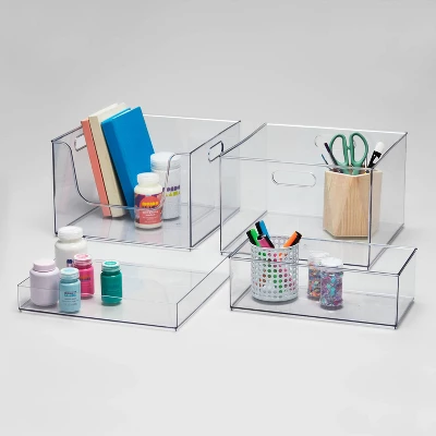 12'' X 12'' X 2" All Purpose Storage Tray - Brightroomâ„¢: Clear Plastic Bathroom Organizer Tray - Image 4