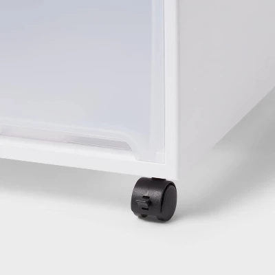 Modern Tall Narrow Drawer With Caster Wheel With Lock White 1pc - Brightroomâ„¢ - Image 2