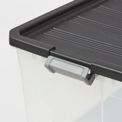 200qt Heavy Duty Latching Clear Storage Box - Brightroomâ„¢: Portable Black Utility Bin With Lid, 200qt Capacity - Image 2