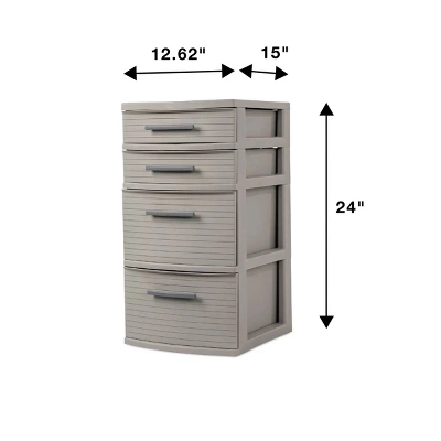 4 Drawer Weave Tower Dark Gray - Brightroomâ„¢: Plastic Storage Organizer, Portable Utility Drawers, Universal Storage - Image 3