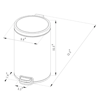12L Round Step Trash Can - Brightroomâ„¢ - Image 3