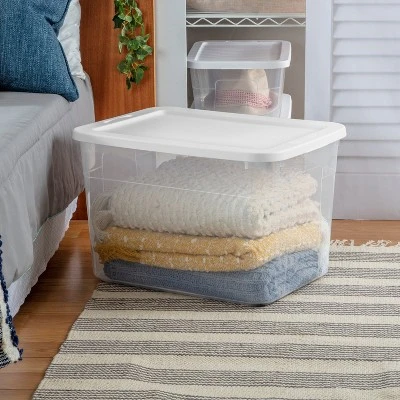 70qt Clear Storage Box With White Lid - Brightroomâ„¢ - Image 5