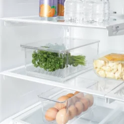 Produce Fridge Bin With Lid - Brightroomâ„¢: Clear Refrigerator Organizer, Kitchen Storage, 10.5" Depth