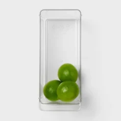 Small Narrow Fridge And Pantry Organizer Bin - Brightroom™: Clear Kitchen Storage, Freezer-Safe, 10.5" Depth