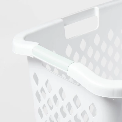2.1bu Lamper White - Brightroomâ„¢: Plastic Clothes Hamper With Built-In Handles, Open-Top, 19.55 Volume Capacity - Image 2