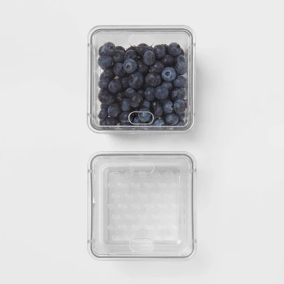 2pk Small Produce Bin Fridge Bin With Lid - Brightroomâ„¢: Refrigerator Organizers, Stackable Kitchen Storage - Image 2
