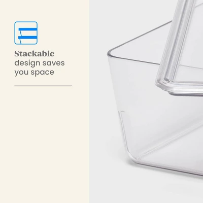 6L Stacking Clear Bin With Lid - Brightroomâ„¢: PET Material, Stackable Storage For Crafts & Cleaning Supplies - Image 3