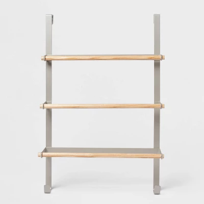 Over The Door Tiered Towel Rack With Wood - Brightroomâ„¢ - Image 3