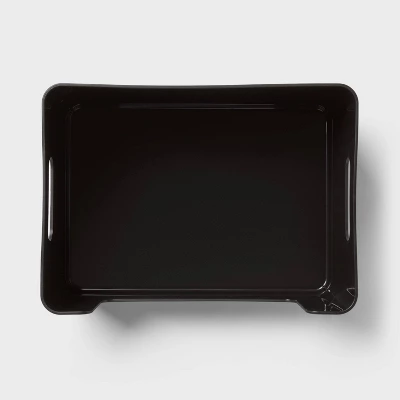 Large Plastic Open Face Pantry Bin Black - Brightroomâ„¢: Kitchen Cabinet Organizer, 13"x9.5"x6" Storage Solution - Image 2