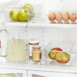 Medium Narrow Fridge And Pantry Organizer Bin - Brightroomâ„¢: Clear PETG, Freezer-Safe, Hand Washable