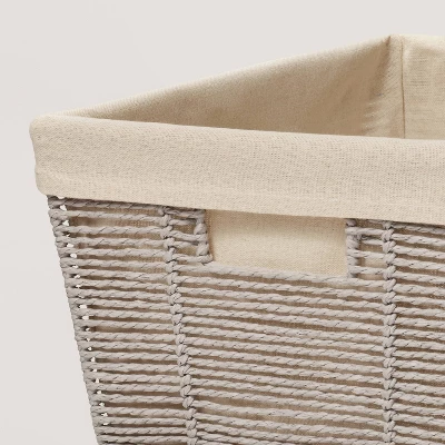 17" X 12" X 8" Large Woven Twisted Paper Rope Tapered Basket Gray - Brightroomâ„¢ - Image 2