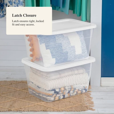 56qt Clear Non-Latching Storage Box With White Lid - Brightroomâ„¢ - Image 3