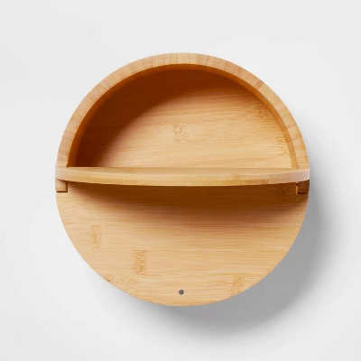 9" X 4" Circular Hinge Lid Bamboo Countertop Organizer - Brightroomâ„¢ - Image 2