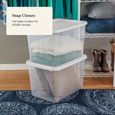 70qt Clear Storage Box With White Lid - Brightroomâ„¢ - Image 3