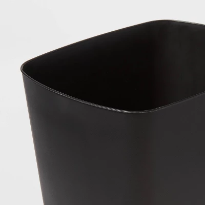 3gal Open Vanity Waste Basket Black - Brightroomâ„¢: Compact Matte Plastic Indoor Trash Can, Small Size, Bathroom Use - Image 2