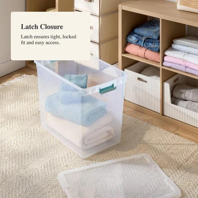86qt Deep Storage Bin Clear With Latches - Brightroomâ„¢ - Image 3