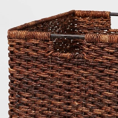 XL Woven Abaca Basket - Brightroomâ„¢: Handwoven Storage, Lacquered Finish, Rectangle Floor Crate, 22"x15"x13" - Image 2