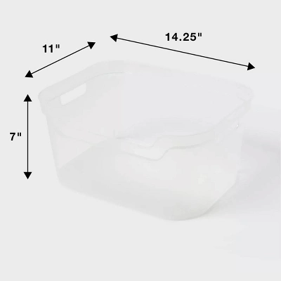 Large Open Front Storage Bin Clear - Brightroomâ„¢: Plastic, Portable, Nesting, Universal Storage, 14.5 Volume Capacity - Image 3