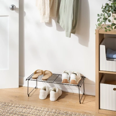 Stackable Single Shoe Rack Black - Brightroomâ„¢