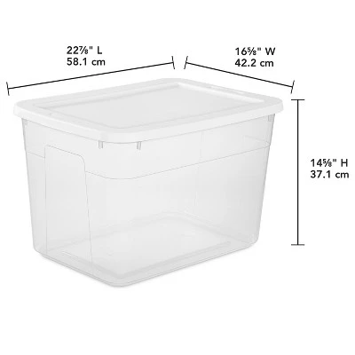 70qt Clear Storage Box With White Lid - Brightroomâ„¢