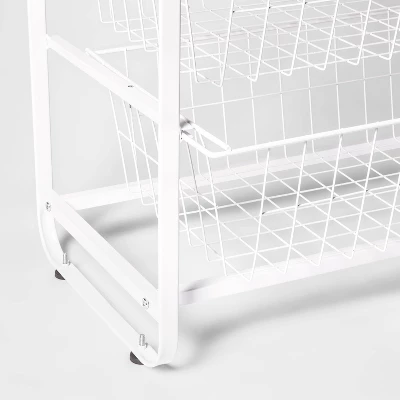 4 Drawer Metal Storage Organizer White - Brightroomâ„¢: Steel Utility Storage, Fixed Shelves, Universal Wire Drawers - Image 3
