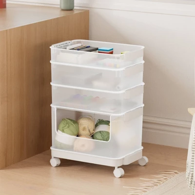 7pc Click In Place Rolling Storage Cart Kit Plastic Storage Home And Office Organization - Brightroom™​ - Image 8
